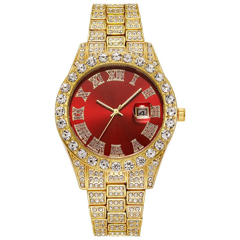Women’s Jewelry Set Fashion Fashion All Match Cross Necklace 15MM Diamond Cuban Chain Necklace Bracelet Men's Watch Set Gift Box_ipsvogv.com