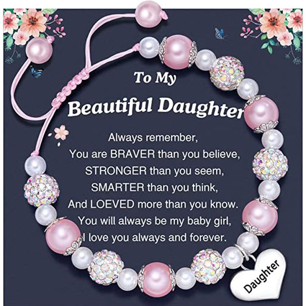 Women's Jewelry Color Shell Bead Bracelet Granddaughter Stainless Steel Love Pendant Shambhala Pink Pearl Bracelet_ipsvogv.com