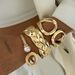 European And American Jewelry Hip-hop Irregular Alloy Open Personalized Dia Inlaid Pearl O-shaped Bracelet Set_ipsvogv.com