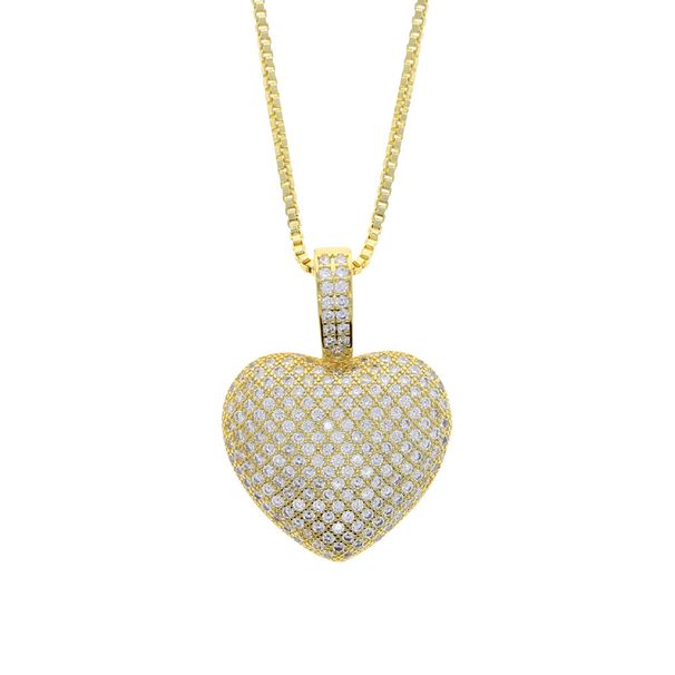 Hip Hop New Heart Shaped Pendant Trendy Set With Zircon Full Diamond Love Necklace_ipsvogv.com