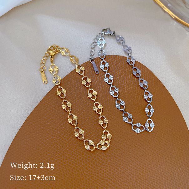 【 Full body titanium steel 】 East Gate Personalized Roman Watch Chain Round Beads in the Furnace Gold Bracelet Female_ipsvogv.com