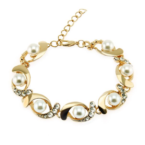Korean minimalist pearl glitter diamond bracelet, geometric shaped bracelet for Sen students, women's jewelry_ipsvogv.com