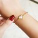 Women's Jewelry Fashion Stainless Steel Splicing Chain White Shell Decoration Love Women's Bracelet Net Red_ipsvogv.com
