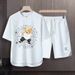 Men's Clothing 2024 Waffle Casual Summer Suit Men's Loose Teen Short sleeved T shirt Shorts Handsome Two piece Suit_ipsvogv.com