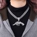 Hip Hop Studded Revolver Trendy Nightclub Pendant, Accessory Necklace, Personalized Full Diamond Cuban Chain_ipsvogv.com