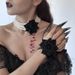 Halloween Dark Stained Blood Pearl Bead Necklace Female Creative Rose Blossoms Multi Layer Tassel Neck Chain_ipsvogv.com