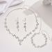Women’s Jewelry Set Fashion Popular Wedding Photography Ladies Pearl Diamond/rhinestone Silver Necklace Earrings Bracelet Ladies Set_ipsvogv.com