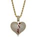 Combination Stitching Necklace Hip Hop Gold Plated Full Zircon Trendy Men's Fashion Wear Heartbreak Pendant Jewelry_ipsvogv.com