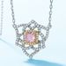 new Ice Flower Cut High Carbon Diamond Flower Necklace S925 Silver Inlaid Colored Gem Clavicle Chain Light Luxury Fashion_ipsvogv.com