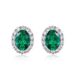 Oval cultivated emerald retro earrings S925 silver full of colored gemstone earrings light luxury atmosphere_ipsvogv.com