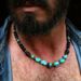 Men's Turquoise Necklace Surf Punk Necklace Unique Necklace Niche Design Hip Hop Necklace_ipsvogv.com