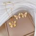 【 Titanium Steel 】 Necklace Earring Light Luxury Laser Bow Full Diamond Personalized Charm Banquet Earrings Set_ipsvogv.com