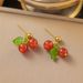 Advanced Girl Sweet Student Cute Gift Ruby Cherry Fruit Necklace Clavicle Chain Titanium Steel Female_ipsvogv.com