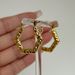 Fashionable Niche INS Retro Titanium Steel Embossed Pentagonal Earrings_ipsvogv.com