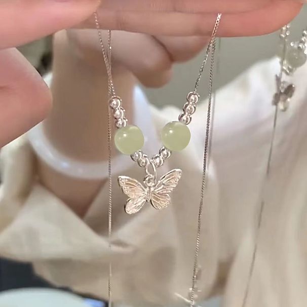 Pure Silver Fantasy Dance Necklace, Style Ins, Niche And Versatile, New Chinese Style, High-end Student Butterfly_ipsvogv.com