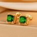 Zircon Earnail Color Square Sugar Four Claw Earrings Classic Mini Versatile Geometric Earaccessory_ipsvogv.com