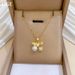 【 Titanium Steel 】 Necklace Earring Light Luxury Full Diamond Pearl Cherry Personalized Temperament Banquet Earrings Set_ipsvogv.com
