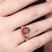 Korean Version Plated For Women's Living With Garnet Inlay, Adjustable Opening Red Ring_ipsvogv.com