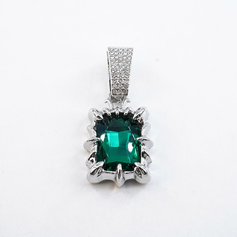Personalized Ocean Heart Rectangular Pendant Necklace, Unisex Color Necklace_ipsvogv.com