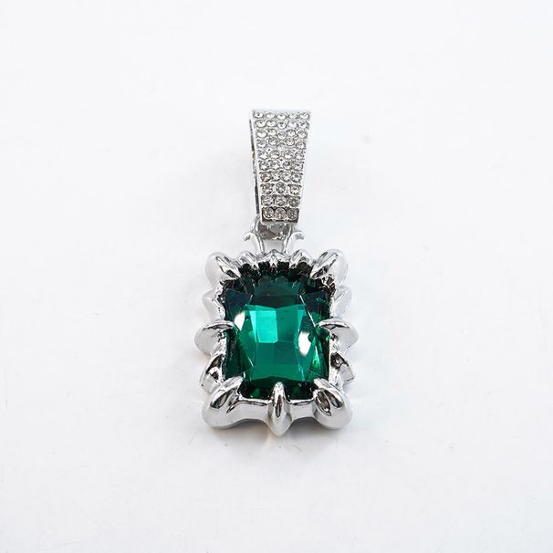 Personalized Ocean Heart Rectangular Pendant Necklace, Unisex Color Necklace_ipsvogv.com