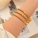 Women's Bracelets Stainless Steel High End Light Luxury Gold Bracelet Bamboo Round Bead Open Bracelet Gold Bangles_ipsvogv.com