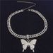 Fashion Jewelry Micro-inlaid Rhinestone Fashion Cuba Big Butterfly Necklace 12mm Hip Hop Chain_ipsvogv.com