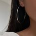 Women’s Jewelry Set Fashion Niche INS Retro Titanium Steel Simple 65MM Exaggerated Thin Earrings_ipsvogv.com