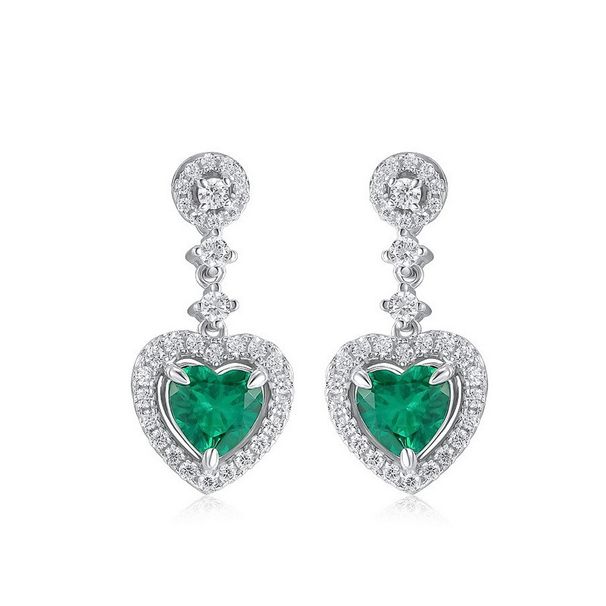 Love Cultivation Emerald Earrings S925 Silver Claw Inlaid Retro Colored Gemstone Earrings Light Luxury_ipsvogv.com