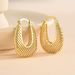 Women’s Jewelry Set Fashion Retro Grid Shaped Copper Plated Gold Earrings For Girls Simple And Stylish Elegant And Stylish Earrings For Ladies_ipsvogv.com