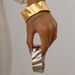 Fashionable Texture Irregular Liquid Metal Pleated Bracelet With High-end Feel Ins Landscape Wide Wristband_ipsvogv.com