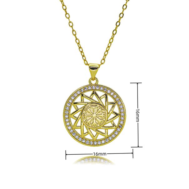 Hot Selling Jewelry Viking Compass Geometric Round Pendant Necklace High End Fashion Matching Accessories_ipsvogv.com