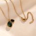 Korean Fashion Titanium Steel Necklace For Women, Light Luxury Agate Double Pendant, Niche Design, High-end Clavicle_ipsvogv.com