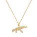 Steel 【 Titanium 】 AK Submachine Gun Light Luxury Temperament Gorgeous Full Diamond Necklace Women's Versatile 【 】 【 】 【 】_ipsvogv.com