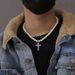Men's Diamond Cross Minimalist Pearl Necklace, Men's Fashionable Jewelry_ipsvogv.com