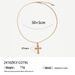 gold stainless steel white square zircon cross pendant necklace female jewelry_ipsvogv.com
