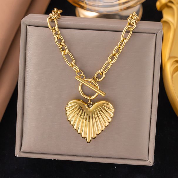 INS Genuine Gold Electroplated Daily Trendy Simple OT Buckle Love Fashion Versatile Necklace_ipsvogv.com