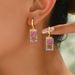 Minimalist geometric style women's amethyst with a niche high-end design, multi-layer and versatile earrings_ipsvogv.com