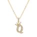 New Fashion Zircon Crown English Letter Pendant Simple Fashion Ladies Necklace Necklace_ipsvogv.com