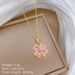 】 Pink 【 Lucky Grass Light Luxury Charm Gorgeous Full Diamond Necklace Women's Versatile Clavicle Chain Titanium Steel 【 】_ipsvogv.com
