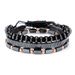 Hot Selling Black Frosted Wood Bead Bracelet Hematite Bead Bracelet Set Men's Black Agate Bead Elastic Bracelet_ipsvogv.com