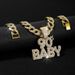 New Hip-hop Style Full Diamond 90BABY Letters Niche Hip Hop Personalized Cuban Men's Necklace_ipsvogv.com