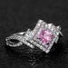 Cao Shi's new accessories creative cross winding powder diamond zircon ring women's daily accessories_ipsvogv.com