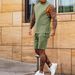 Men's casual thin five-point pants sleeveless top solid color vest shorts two-piece set_ipsvogv.com