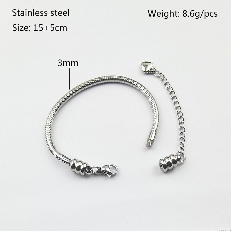 Metal Stainless Steel Waterproof Non Fading Jewelry, Men's And Women's Snake Bone Wearing Chain, Pan Style DIY, Can Be_ipsvogv.com