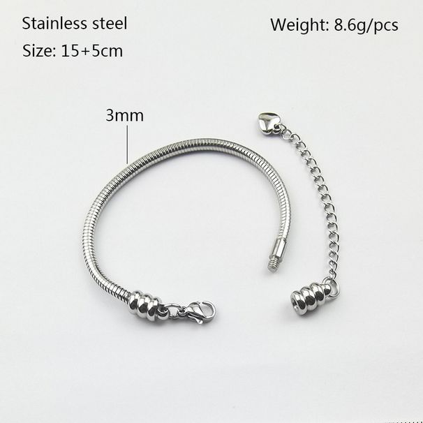 Metal Stainless Steel Waterproof Non Fading Jewelry, Men's And Women's Snake Bone Wearing Chain, Pan Style DIY, Can Be_ipsvogv.com