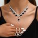 Luxury Sparkling Diamond Super Beautiful Necklace And Earrings Jewelry Two-Piece Set_ipsvogv.com