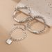 Punk Style Lock Shaped Pendant Bracelet Personalized Metal Bent Tube Bead Elastic Bracelet For Women_ipsvogv.com