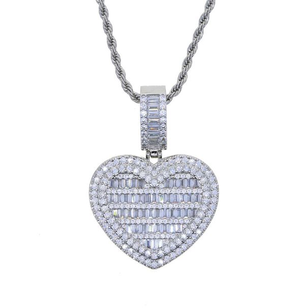 Men's Jewelry Hip Hop Heart Shaped Zircon Pendant Inlaid Zircon Full Diamond Love Heart_ipsvogv.com