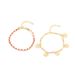 Simple And Sweet Pink Claw With Copper Decorative Butterfly Tassel Decoration, Multi Layered 2-piece Set Feet Chain_ipsvogv.com