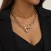 2-piece Cross Aluminum Chain Necklace Set, European And American Hip-hop Sweet And Cool Girl Banquet Bar Nightclub Accessories_ipsvogv.com
